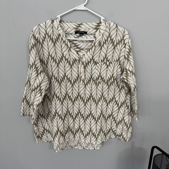 Charlie B Cotton Gauze Half Button Blouse Top Women's Plus Size XXL Fits Like XL - Picture 1 of 7